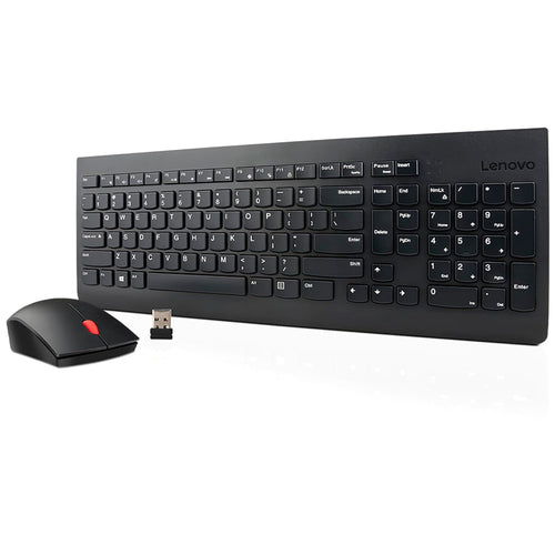 Kit Teclado y Mouse Inalámbricos Lenovo (receptor USB, español, negro)