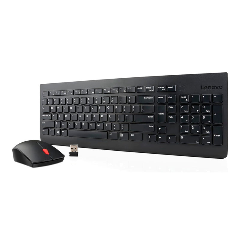 Kit Teclado y Mouse Inalámbricos Lenovo (receptor USB, español, negro)