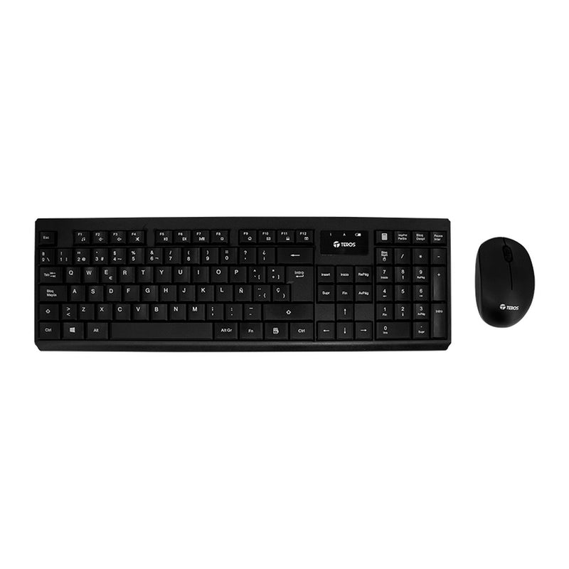 Kit Inalámbrico Teclado y Mouse TEROS TE-4071S (2.4 GHz, mouse 1000 DPI, negro)