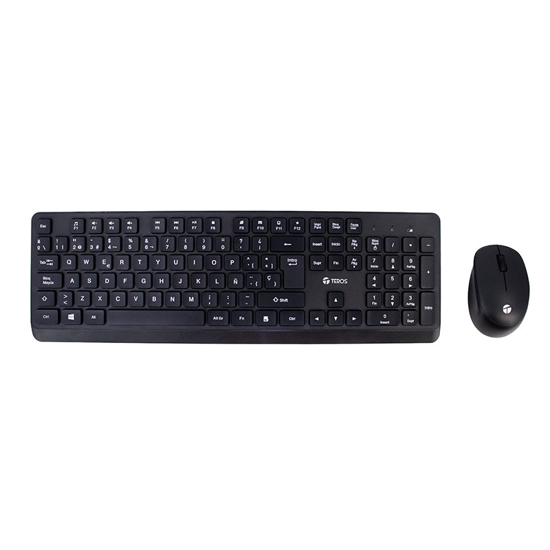 Kit Inalámbrico Teclado y Mouse TEROS TE-5011CS (2.4 GHz, mouse 1000 DPI, negro)