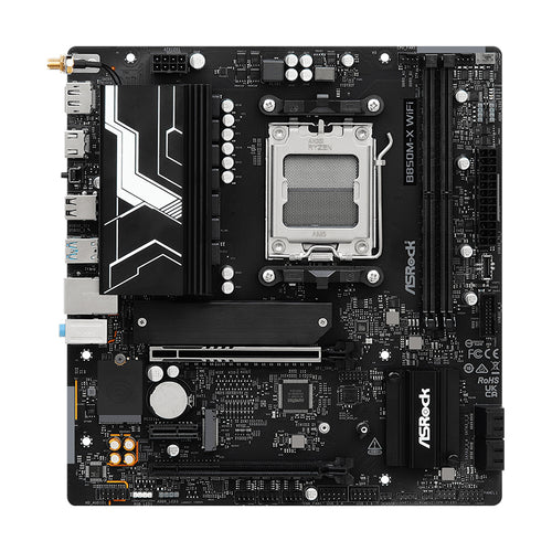 Placa Madre ASRock B850M-X WiFi R2.0 (AMD B850, Socket AM5, DDR5, Wi-Fi, mATX)