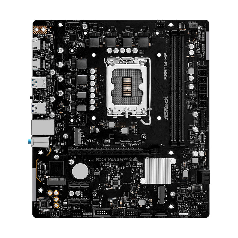 Placa Madre ASRock B860M-H2 (Intel B860, LGA1851, DDR5, 2x HDMI, mATX)