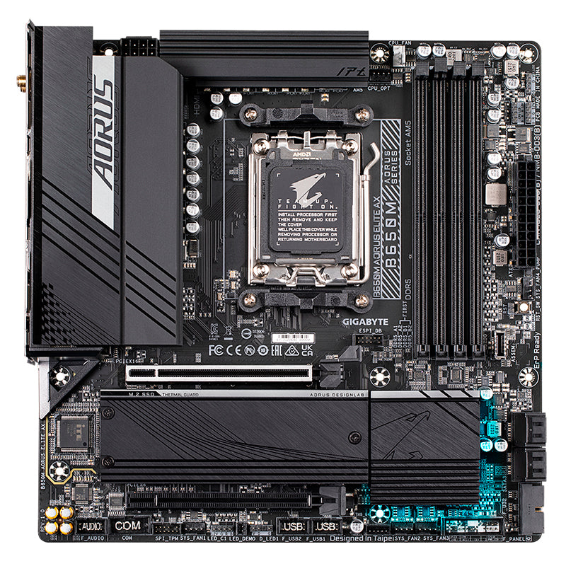 Placa Madre Gigabyte B650M AORUS Elite AX (AMD B650, Socket AM5, DDR5, Wi-Fi 6E, mATX)