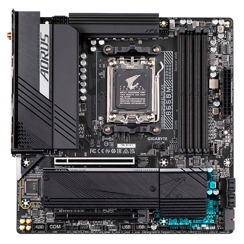 Placa Madre Gigabyte B650M AORUS Elite AX (AMD B650, Socket AM5, DDR5, Wi-Fi 6E, mATX)