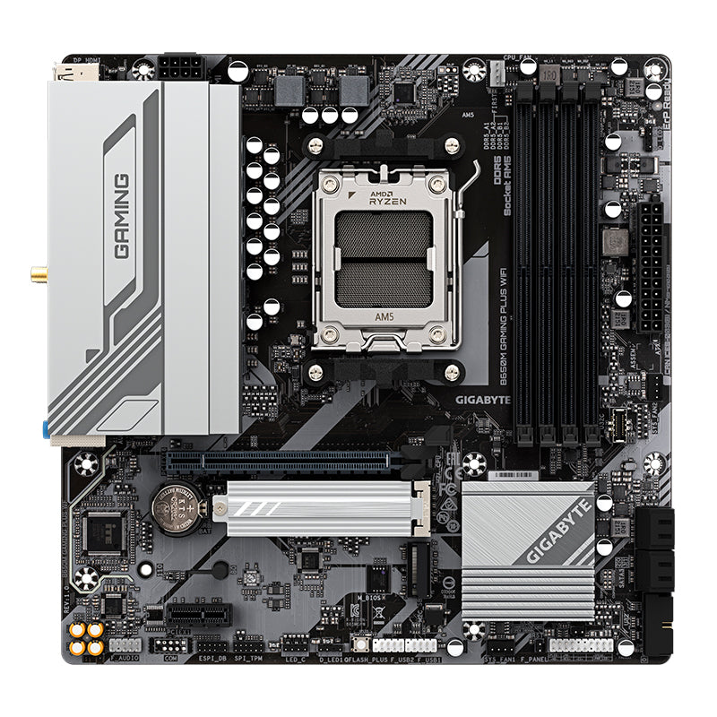 Placa Madre Gigabyte B650M Gaming Plus WiFi (AMD B650, Socket AM5, DDR5, Wi-Fi, mATX)