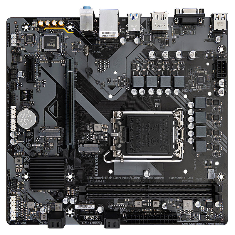 Placa Madre Gigabyte B760M E (Intel B760, LGA1700, DDR5, mATX)