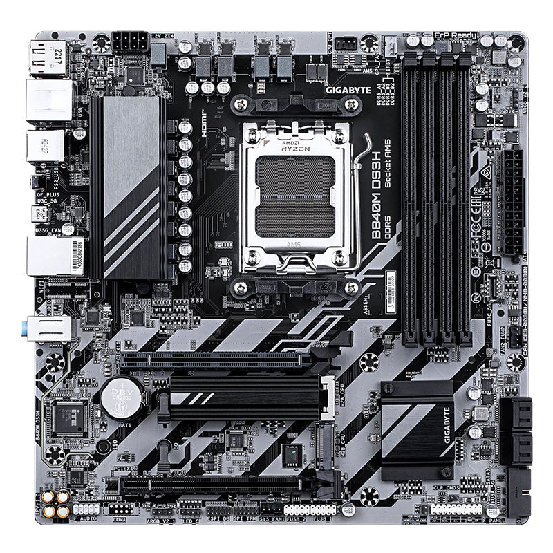 Placa Madre Gigabyte B840M DS3H (AMD B840, Socket AM5, DDR5, mATX)