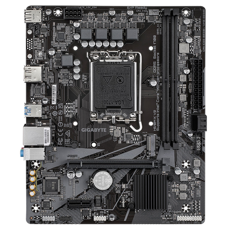 Placa Madre Gigabyte H610M K V2 (Intel H610, LGA1700, DDR5, mATX)