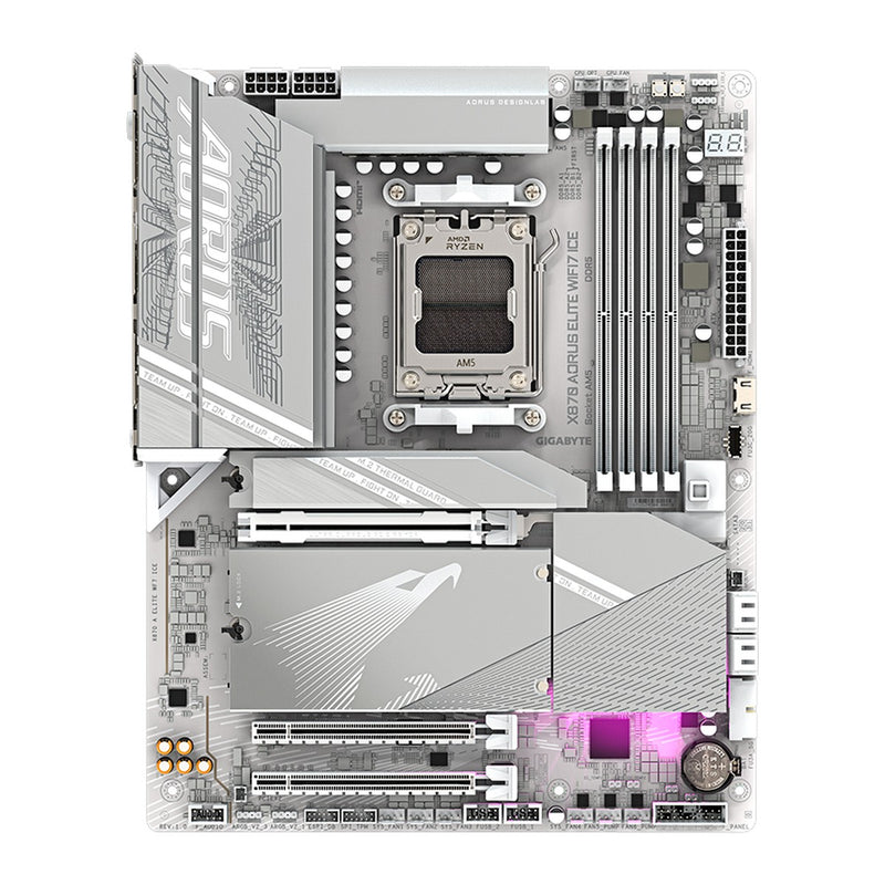 Placa Madre Gigabyte X870 AORUS Elite WiFi7 ICE (AMD X870, Socket AM5, DDR5, Wi-Fi 7, ATX)