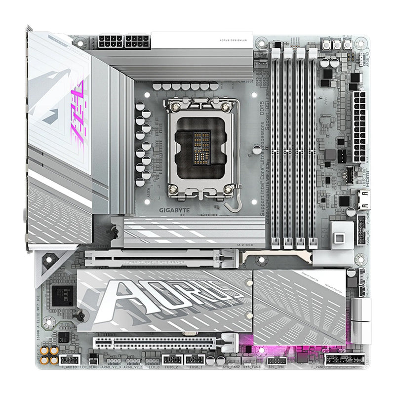Placa Madre Gigabyte Z890M AORUS Elite WiFi7 ICE (Intel Z890, LGA1851, DDR5, Wi-Fi 7, mATX)