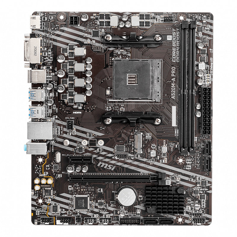 Placa Madre MSI A520M-A PRO (AMD A520, Socket AM4, DDR4, mATX)