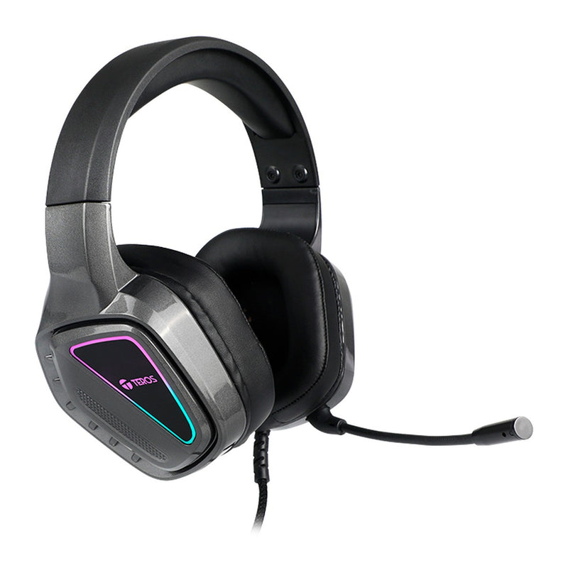Audífonos Gamer Teros TE-8171N con Micrófono y Luces RGB (Drivers 40mm)