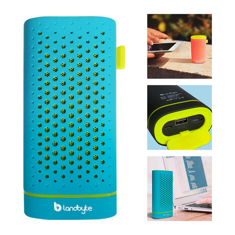 Parlante Bluetooth LandByte BV120 con MicroSD y PowerBank Azul