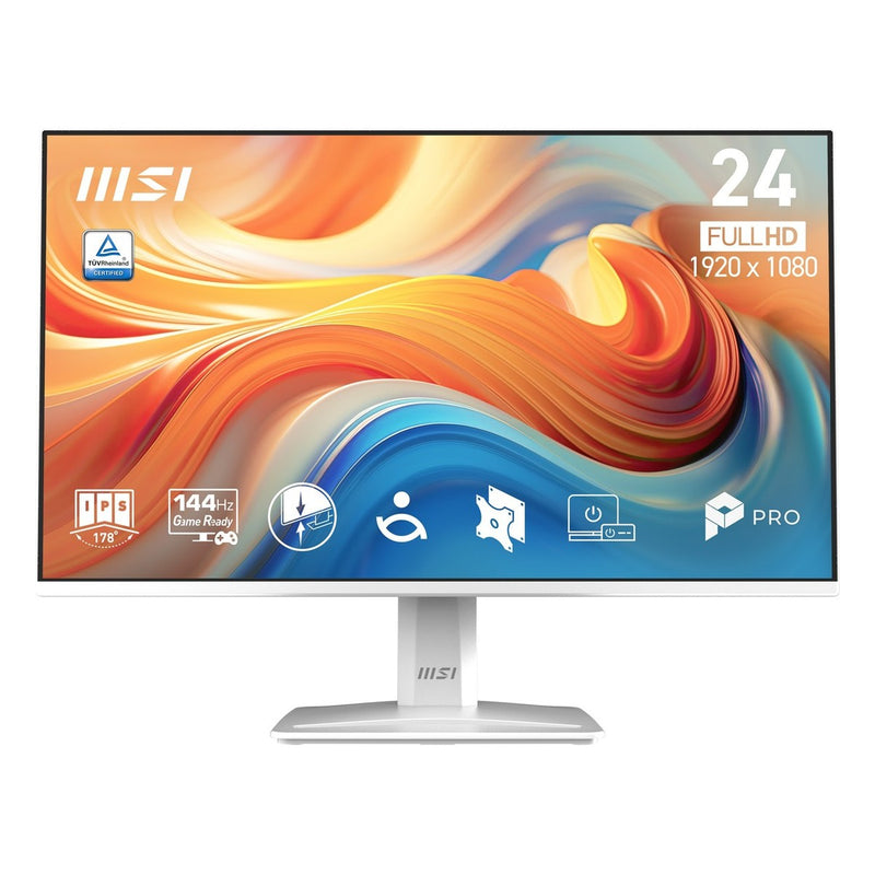 Monitor MSI PRO MP243W E14 23.8" FHD 144Hz IPS blanco (parlantes, Adaptive-Sync)