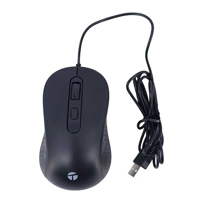 Mouse Óptico Teros TE-1229S 4 Botones (2000 DPI, USB, Negro)