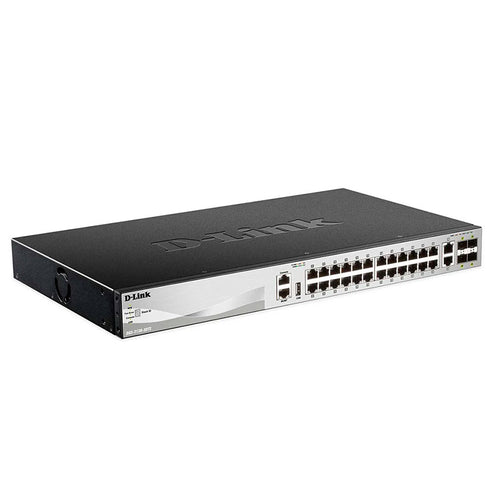 Switch Administrable Apilable D-Link DGS-3130-30TS Capa 3 (24 GbE + 2x 10GBASE-T + 4 SFP+)