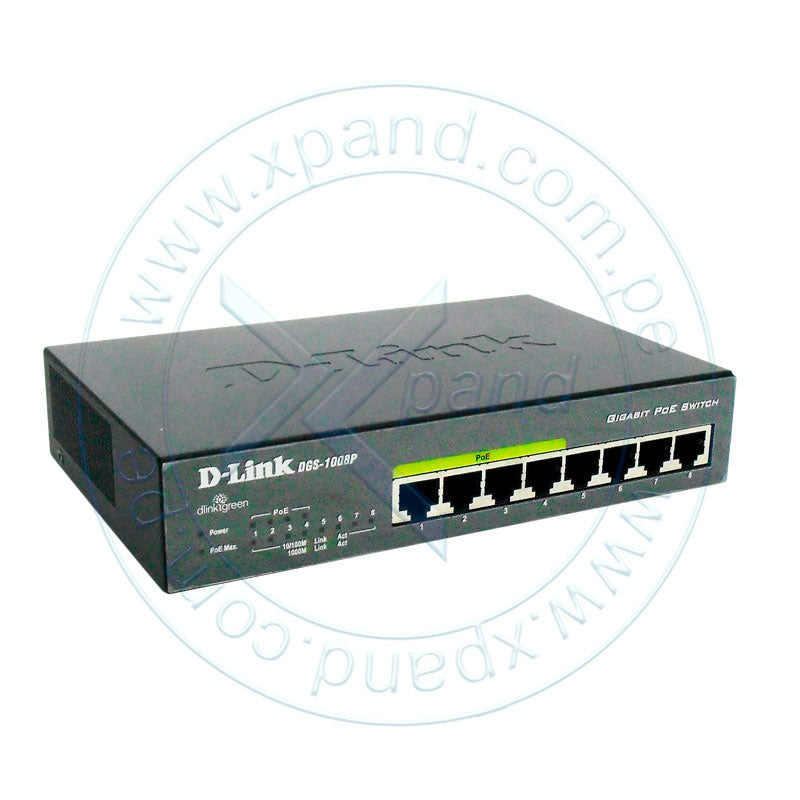 Switch Smart PoE D-Link DGS-1100-08P, 8 puertos RJ45 Gigabit (Capa 2)