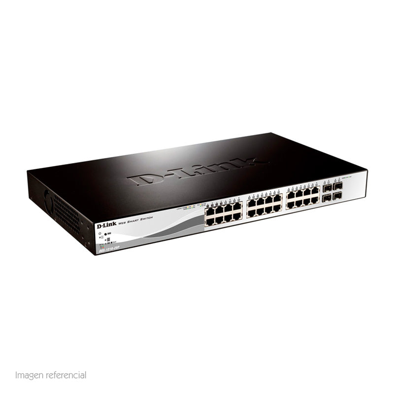 Switch Smart PoE D-Link DGS-1210-28P, 24 puertos GbE PoE + 4 SFP