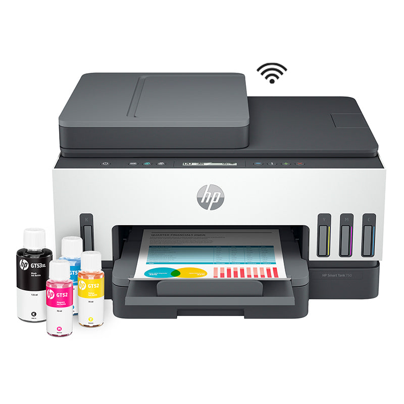 Impresora Multifuncional HP Smart Tank 750 de Tinta Continua (Wi-Fi, Bluetooth, Ethernet)