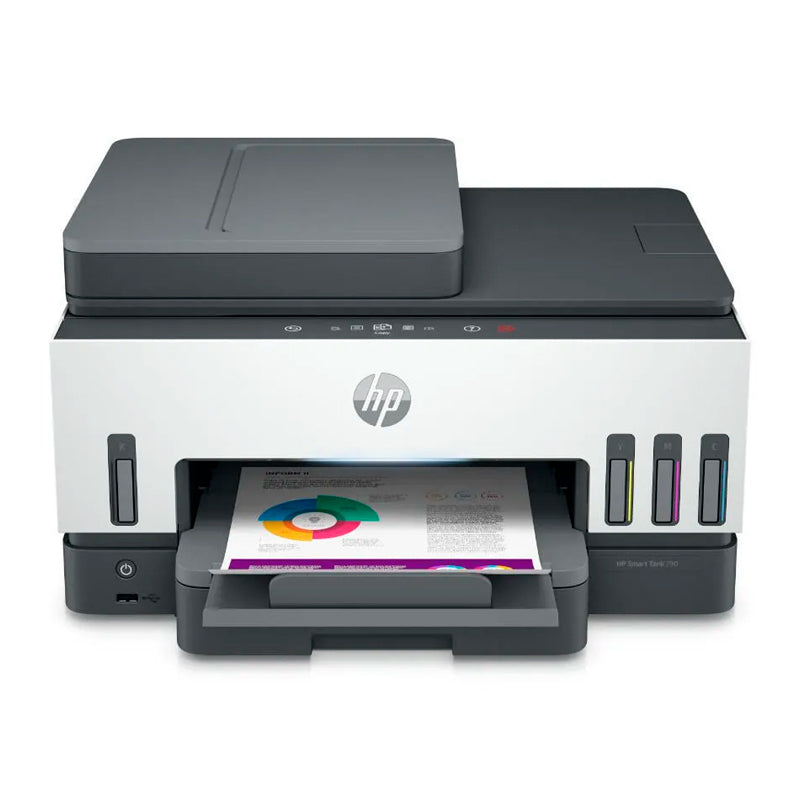 Impresora Multifuncional de Tinta Continua HP Smart Tank 790 (imprime/escanea/copia/fax, Wi-Fi, ADF)
