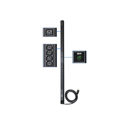 PDU Monofásico Tripp Lite PDUMV20HV 16/20A con Medidor Digital (0U, 38 Tomas)