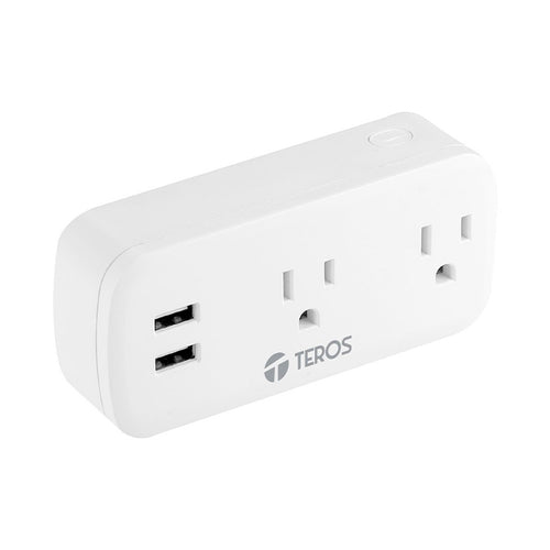 Tomacorriente Inteligente Wi-Fi TEROS TE-9102W (2 tomas + 2 USB, 15A/3300W, app y voz)