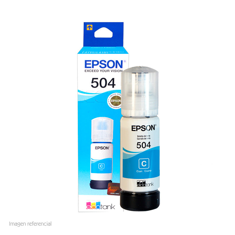 Botella de Tinta Epson T504220 Cyan 70ml (EcoTank L4150/L4260/L6171 y más)