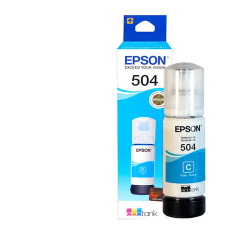 Botella de Tinta Epson T504220 Cyan 70ml (EcoTank L4150/L4260/L6171 y más)