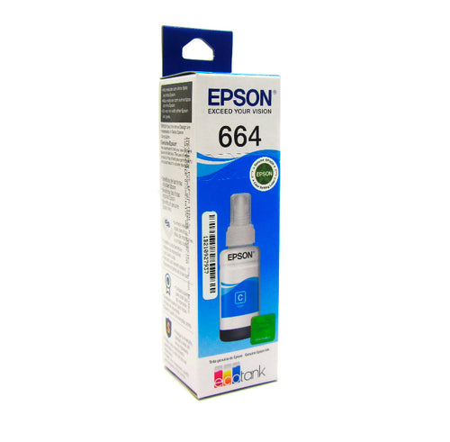 Botella de Tinta Epson T664220 Cyan 70ml (EcoTank serie 664, L200)