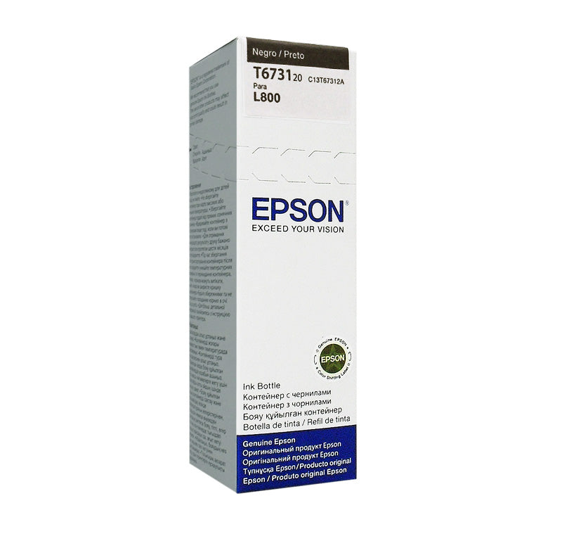 Botella de Tinta Epson T673120 Negro 70ml (EcoTank fotográfica L800)