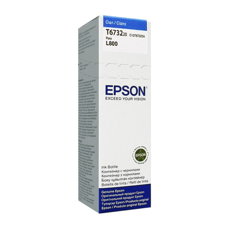 Botella de Tinta Epson T673220 Cyan 70ml (EcoTank fotográfica L800)