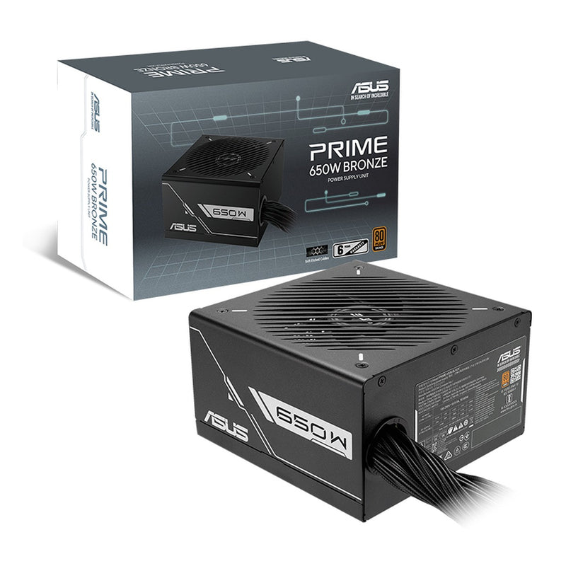Fuente de Poder ASUS Prime 650B 650W 80 PLUS Bronze ATX negra (no modular, PFC activo)