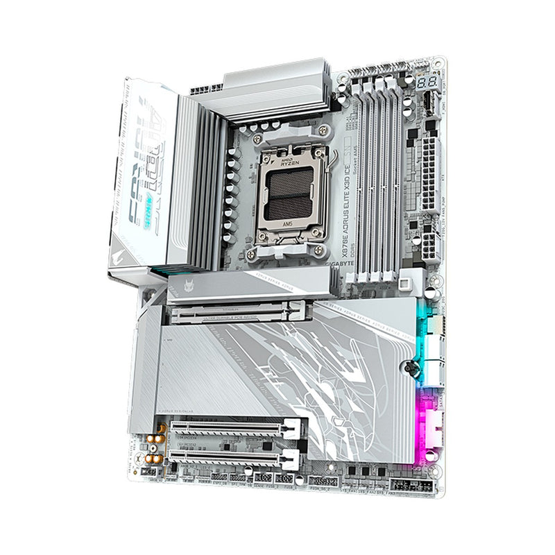 Placa Madre Gigabyte X870E Aorus Elite X3D Ice (AMD X870E, AM5, DDR5, Wi-Fi 7, ATX)