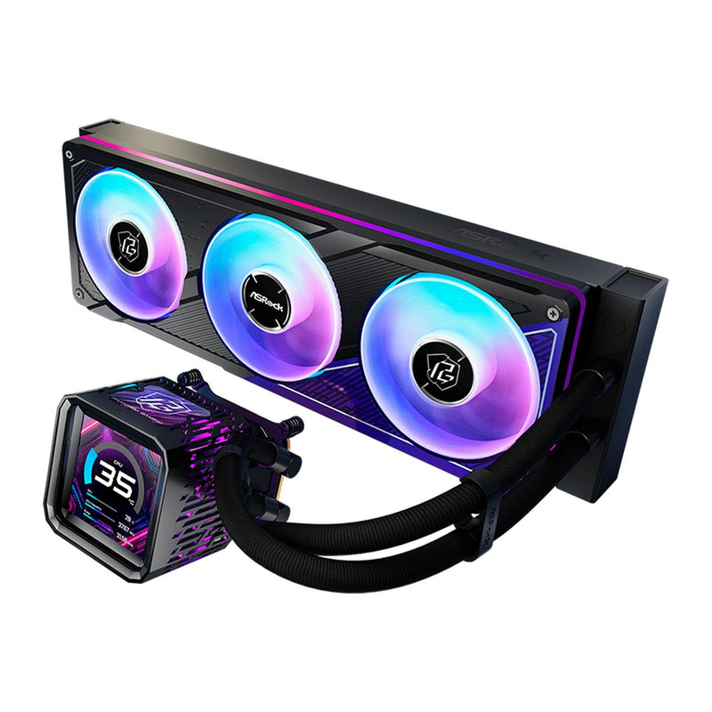 Refrigeración Líquida ASRock Phantom Gaming 360 LCD (AIO 360mm, pantalla LCD, ARGB)