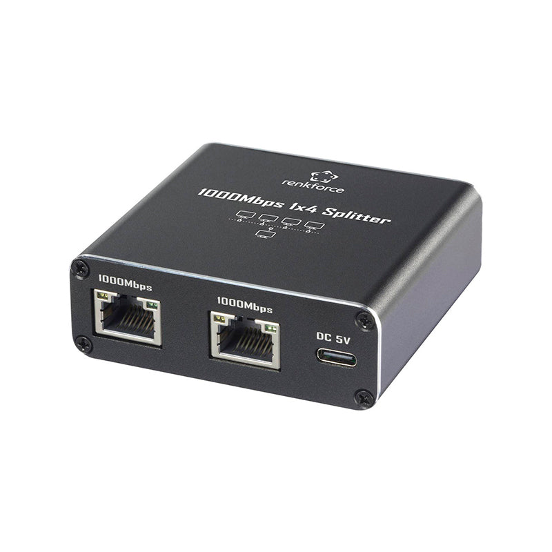 Switch Gigabit Renkforce RF-GES-400, 4 puertos RJ45, alimentación USB