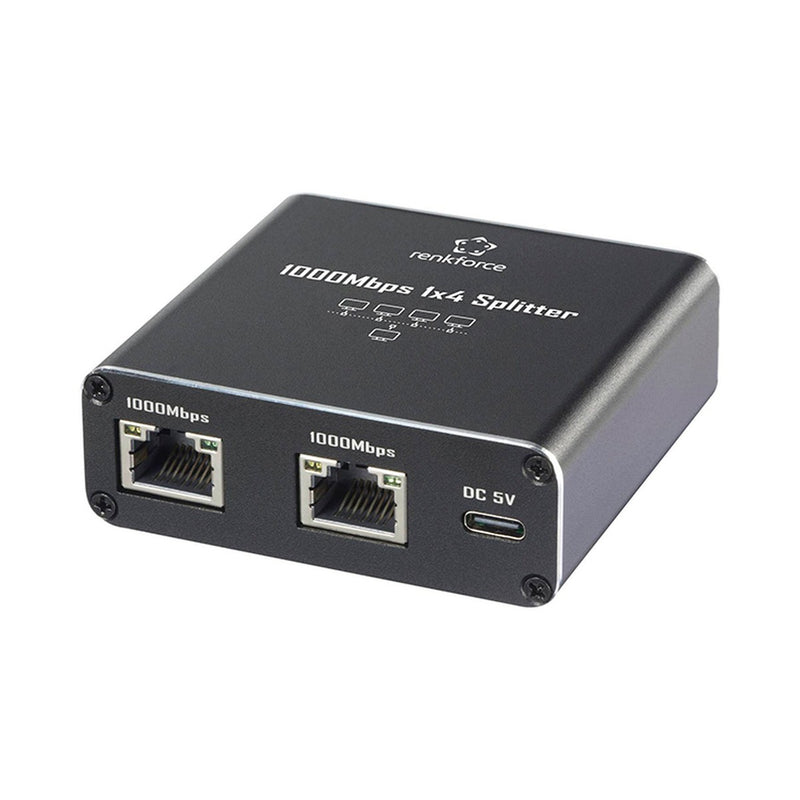 Switch Gigabit Renkforce RF-GES-400, 4 puertos RJ45, alimentación USB