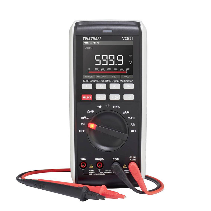 Multímetro Digital Voltcraft VC831 True RMS (CAT III 1000V / CAT IV 600V, 6000 Counts)