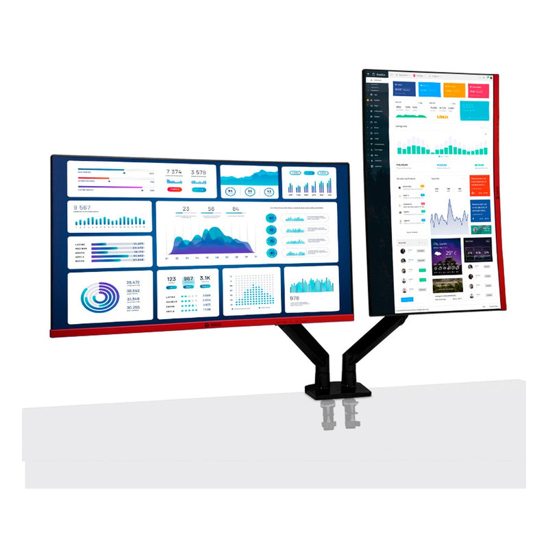 Soporte de Escritorio TEROS TE-7114 para 2 Monitores de 22" a 32" (doble brazo, hasta 12 kg c/u)