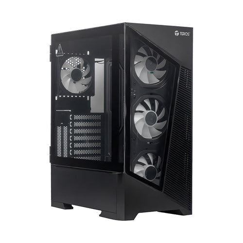 Case Gamer Teros TE-1330G ATX/E-ATX sin Fuente (Vidrio Templado, 6 Fans) Negro