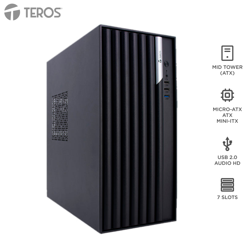 Case Teros TE-1036S ATX con Fuente 250W (USB 3.0) Negro