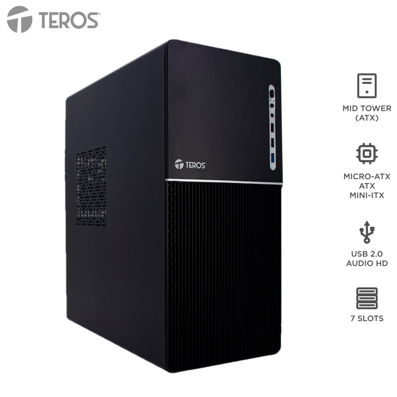 Case Teros TE-1037S ATX con Fuente 250W (USB 3.0) Negro