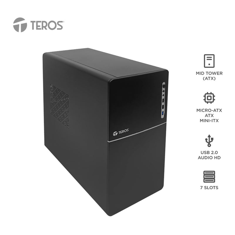 Case Teros TE-1038S ATX con Fuente 250W (USB 3.0) Negro