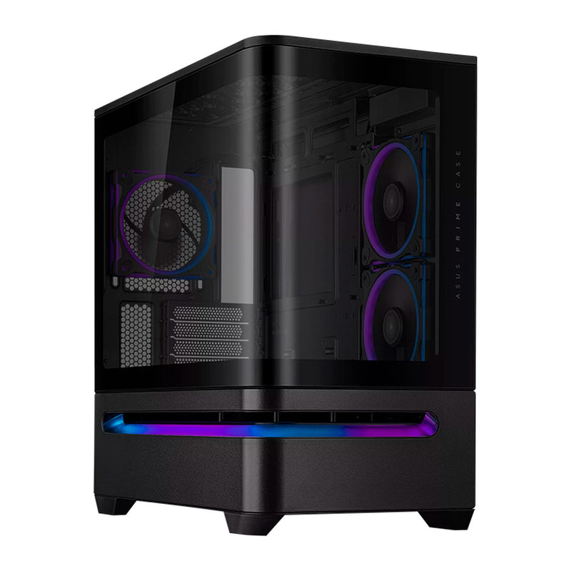 Case Gamer ASUS Prime AP202 ARGB Micro-ATX (Vidrio Curvo, USB-C) Negro