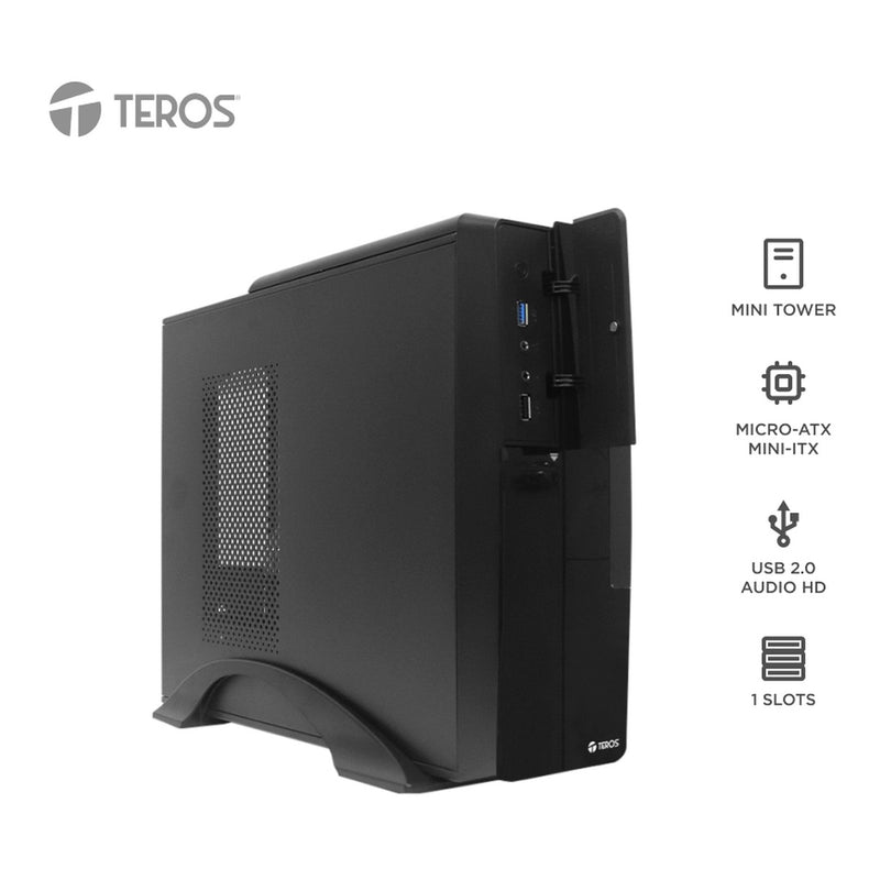 Case Slim Teros TE-1039S con Fuente 250W SFX (USB 3.2) Negro