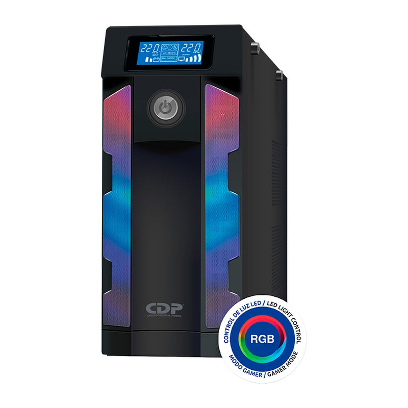 UPS Interactivo CDP G-Smart 1516i 1500VA/900W con pantalla LCD (16 tomas, USB, negro)