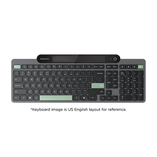 Teclado Inalámbrico Lenovo Autorrecargable por Luz Ambiental (Bluetooth 5.1, español LA)