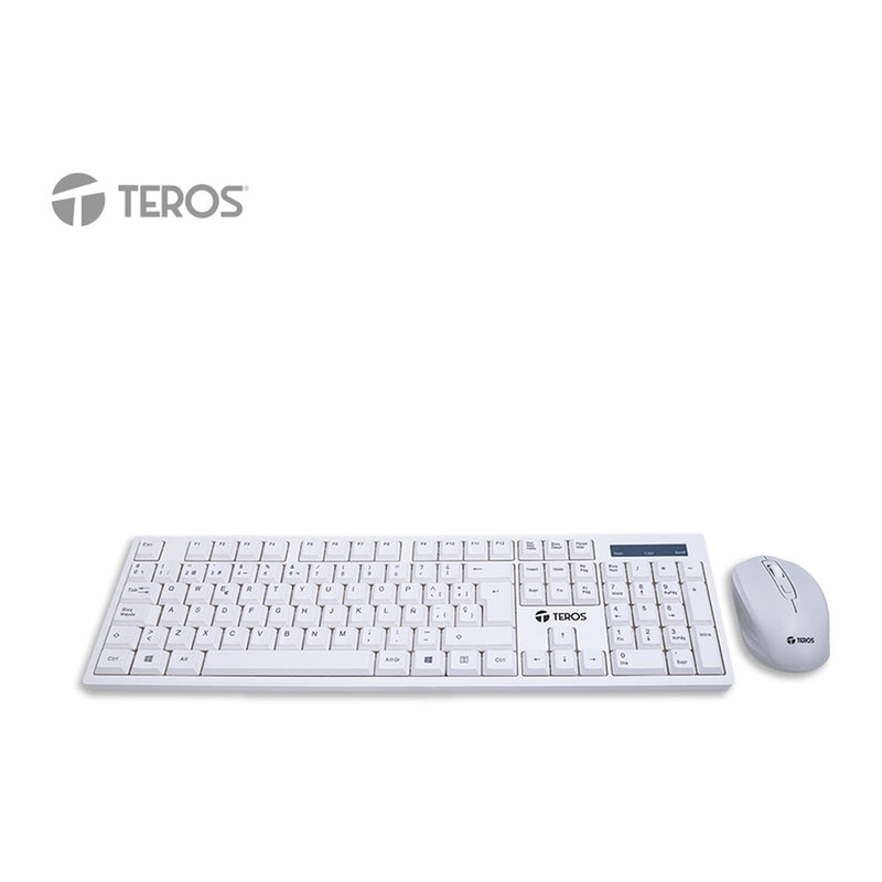 Kit Inalámbrico Teclado y Mouse TEROS TE-5016S (2.4 GHz, mouse 1600 DPI, blanco)