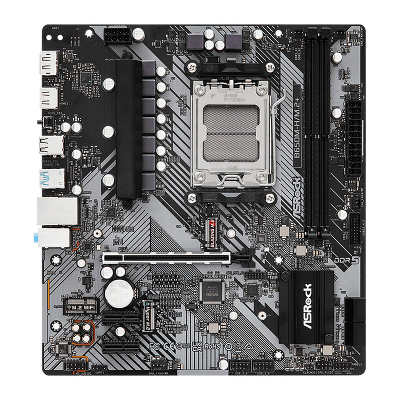 Placa Madre ASRock B650M-H/M.2+ (AMD B650, Socket AM5, DDR5, mATX)