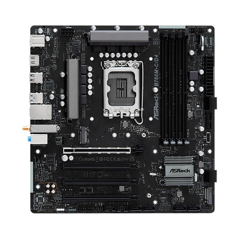 Placa Madre ASRock B760M-C/D4 (Intel B760, LGA1700, DDR4, mATX)