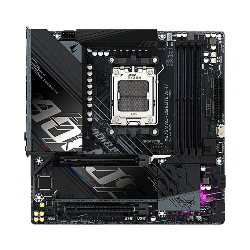 Placa Madre Gigabyte X870M AORUS Elite WiFi7 (AMD X870, Socket AM5, DDR5, Wi-Fi 7, mATX)